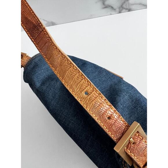 Fendi mamma lizard denim baguette - Picture 3 of 10
